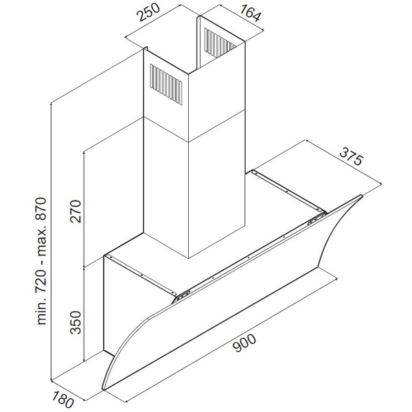 ВЫТЯЖКА MAUNFELD BLAST 90 ЧЕРНОЕ стекло