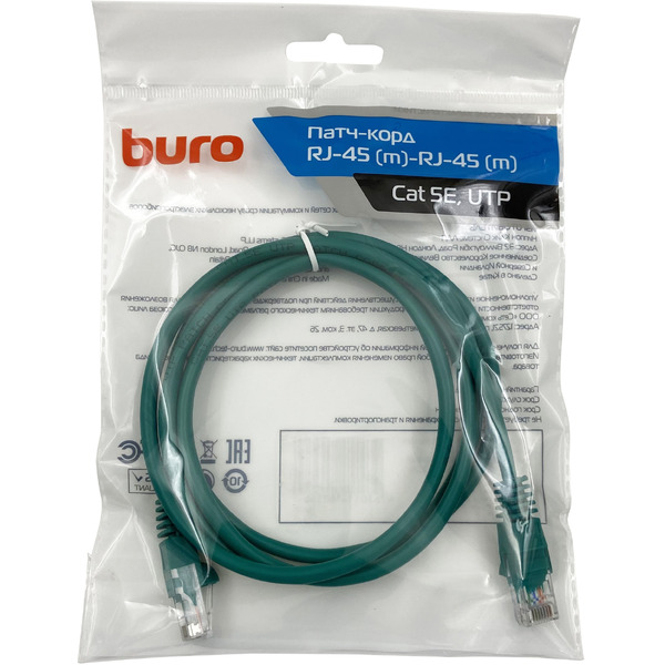 Патч-корд Buro UTP-5E-1,5M-GR
