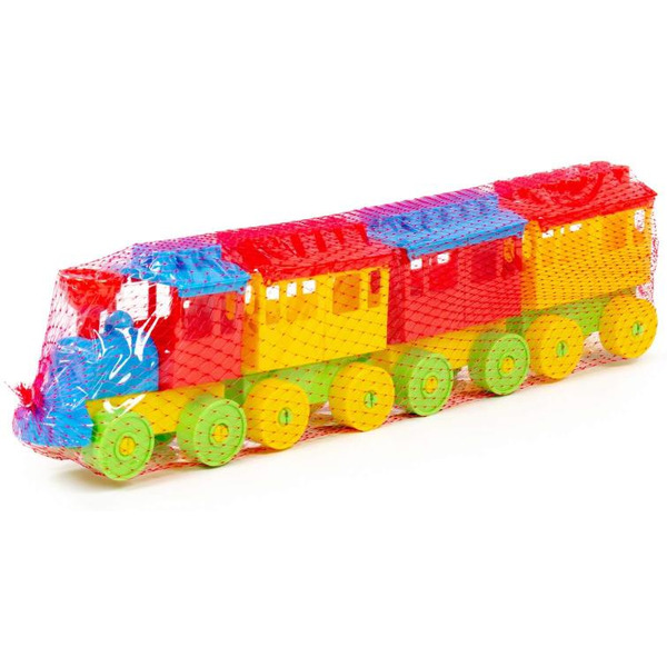 Конструктор Полесье 2051 Паровоз с тремя вагонами