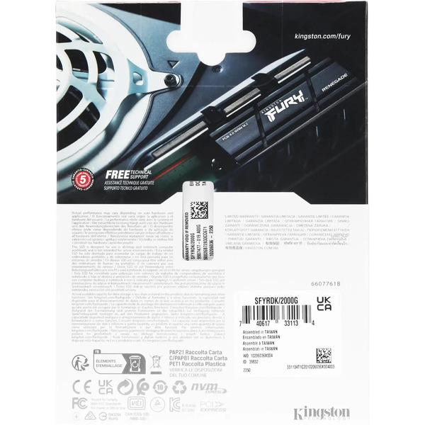 SSD Kingston Fury Renegade 2TB SFYRDK/2000G