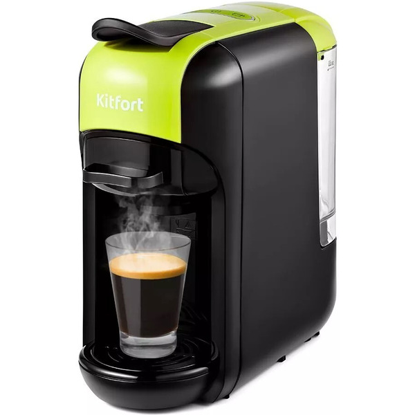 Кофеварка Kitfort КТ-7105-2 (черно-салатовая)
