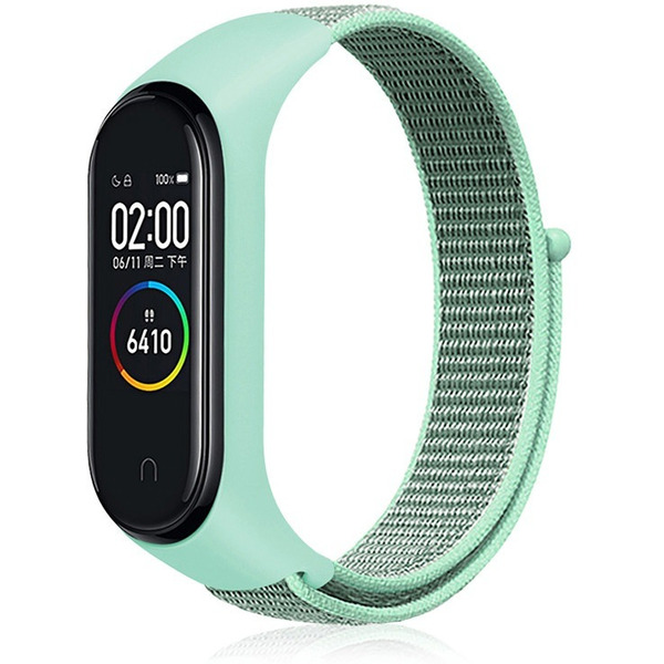 Ремешок Bingo Nylon для Xiaomi Mi Band 3/4/5/6 (мята)