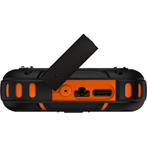 Мобильный телефон Maxvi R2 up + ЗУ WC-112 (черный/оранжевый)