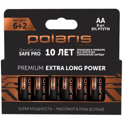 Батарейки щелочные Polaris PB AA (8шт) Premium