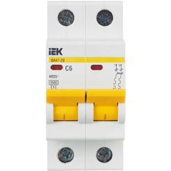 Выключатель автоматический IEK ВА 47-29 6А 2P 4.5кА С MVA20-2-006-C