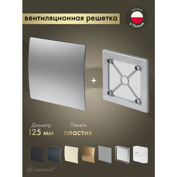 Решетка с панелью Awenta RW125sz-PET125