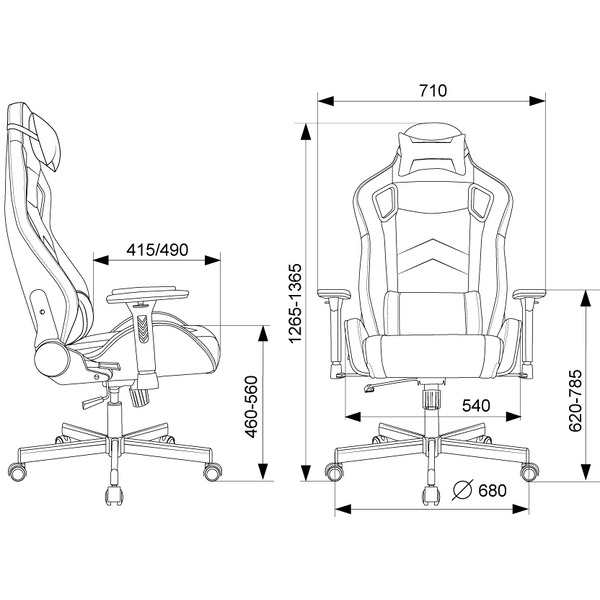 Игровое кресло Knight Gladiator (экокожа черный)