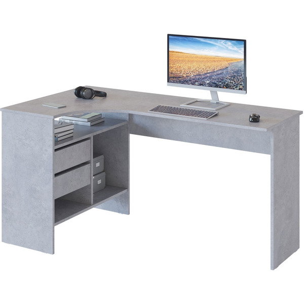 Компьютерный стол Сокол-Мебель СПм-25 (левый, бетон)