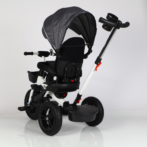 Трехколесный велосипед с ручкой NINO 6688 (серый)