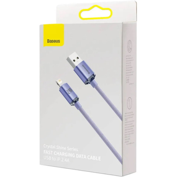Кабель Baseus Crystal Shine USB Type-A - Lightning (2 м, фиолетовый)