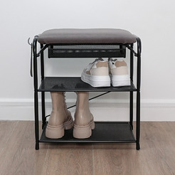 Полка для обуви ЗМИ Гранада 13В НБК с сиденьем и ящиком (черный)