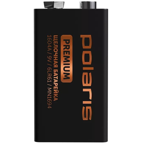 Батарейка щелочная Polaris PB 9V (6LR61) (1шт) Premium