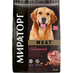 Сухой корм для собак Мираторг Meat для взрослых средних и крупных пород с говядиной (2.1кг)
