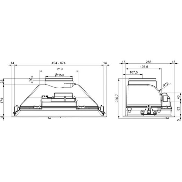 Вытяжка Elikor Врезной блок Casper 52Н-450-П3Д 162276 (нержавеющая сталь)