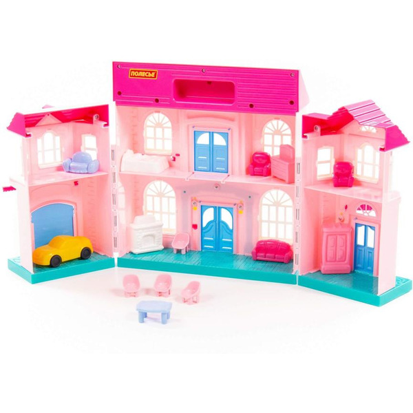 Кукольный домик Полесье София с набором мебели и автомобилем 78018