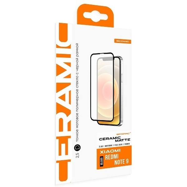 Защитное матовое стекло ATOMIC "CERAMIC MATTE" 2.5D для Xiaomi Redmi Note 9
