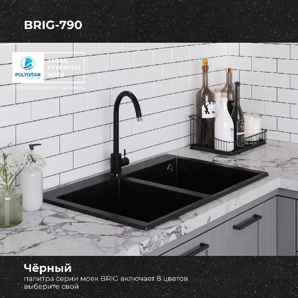 Кухонная мойка Polygran Brig 790 (черный)