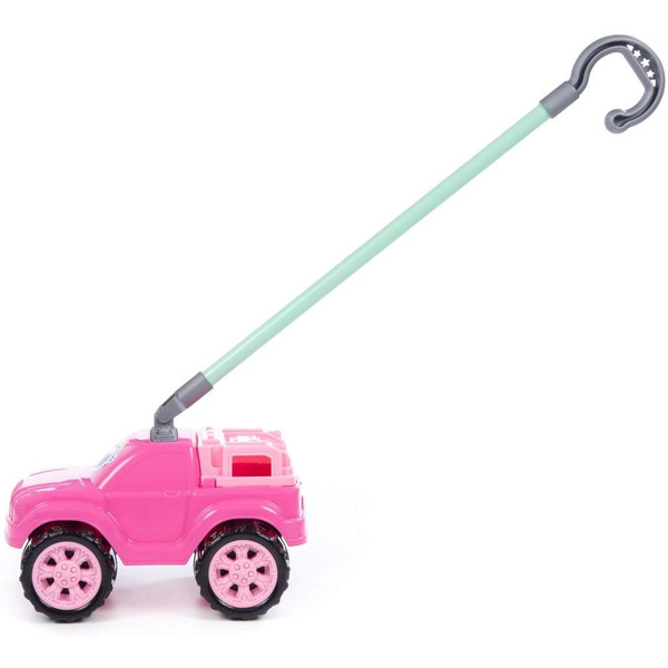 Игрушка-каталка Полесье Боби с ручкой 75021 (розовый)