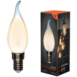 Лампа филаментная REXANT 604-113 Свеча на ветру CN37 9,5Вт 915Лм 2700K E14 матовая колба