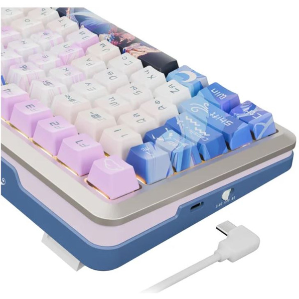 Клавиатура Redragon Flekact Pro (белый/сиреневый/синий)