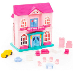 Кукольный домик Полесье София с набором мебели и автомобилем 78018