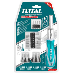 Отвертка-держатель бит с набором бит и торцевых головок TOTAL TACSD30246 (24 предмета)