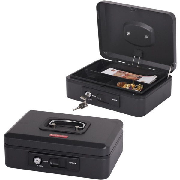 Ящик для денег BRAUBERG 291353 (черный)