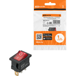 Выключатель клавишный TDM KCD1-101N 12В AC/DC красный SQ0746-0131