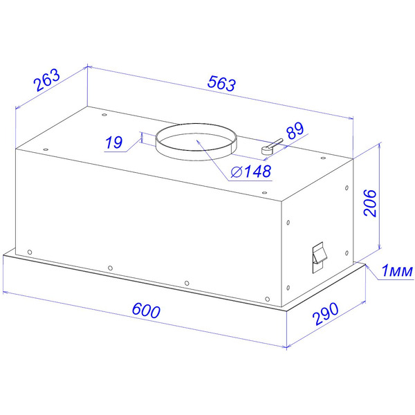 Вытяжка кухонная ZORG AMINA 1060 60 S WH