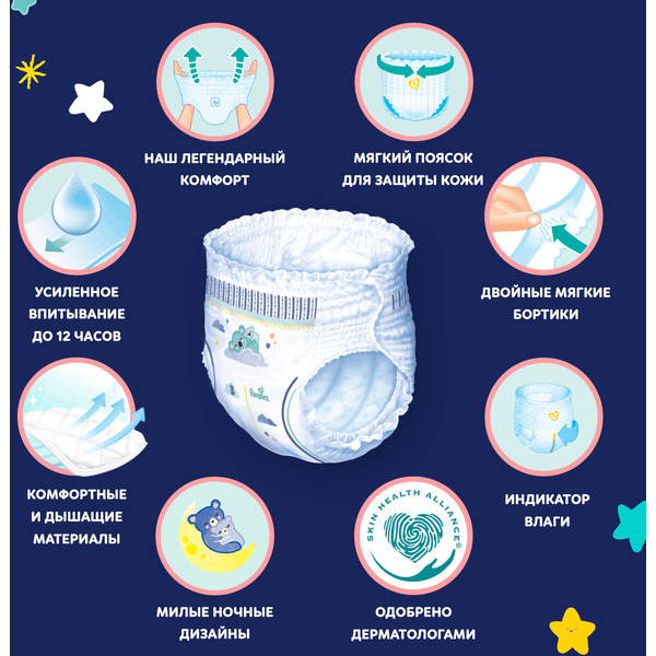 Трусики-подгузники Pampers Pants Maxi 4 ночные (30 шт)