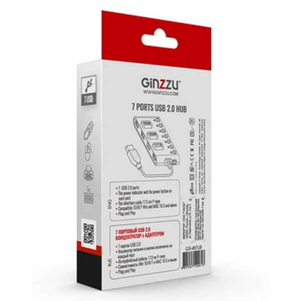 USB-хаб Ginzzu GR-487UB
