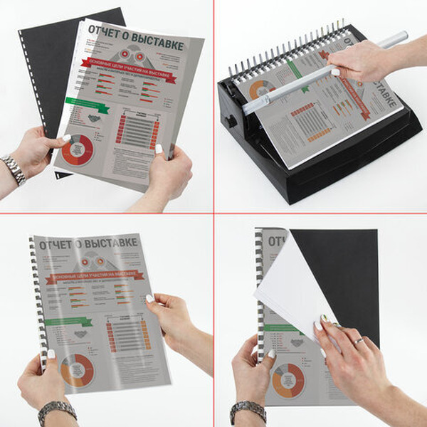 Пластиковая обложка для переплета BRAUBERG A4 150 мкм 100 шт 530827 (прозрачный/дымчатый)