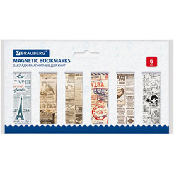 Набор закладок для книг BRAUBERG 113178 (МАГНИТНЫХ, 30 шт., 60x20 мм)