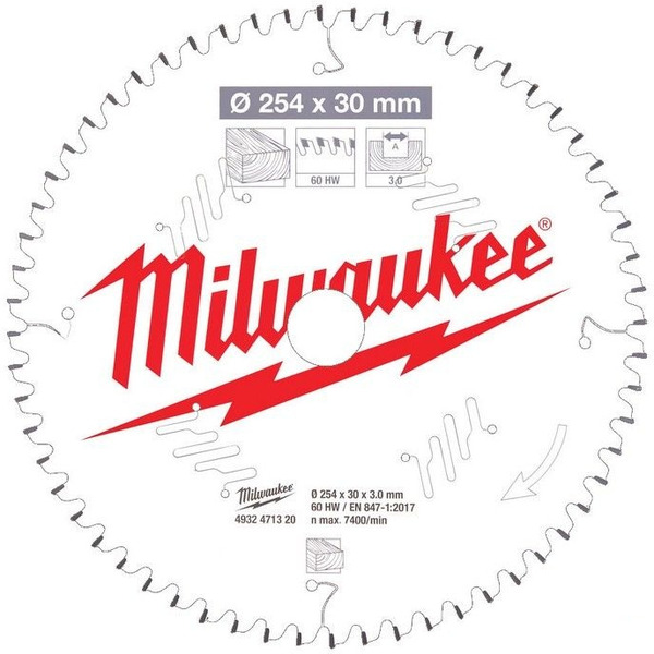 Диск пильный по дереву MILWAUKEE 60Z (4932471320)