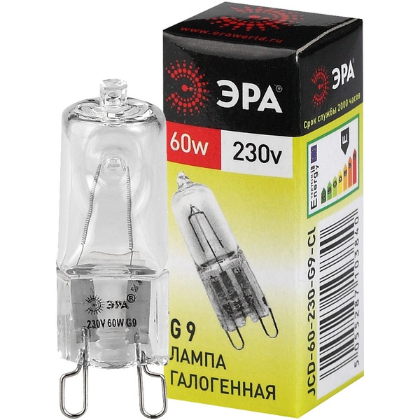 Лампочка ЭРА G9-JCD-60-230V-CL