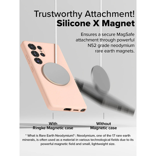 Чехол Ringke SILICONE MAGNETIC для Galaxy S25 Ultra PINK SAND