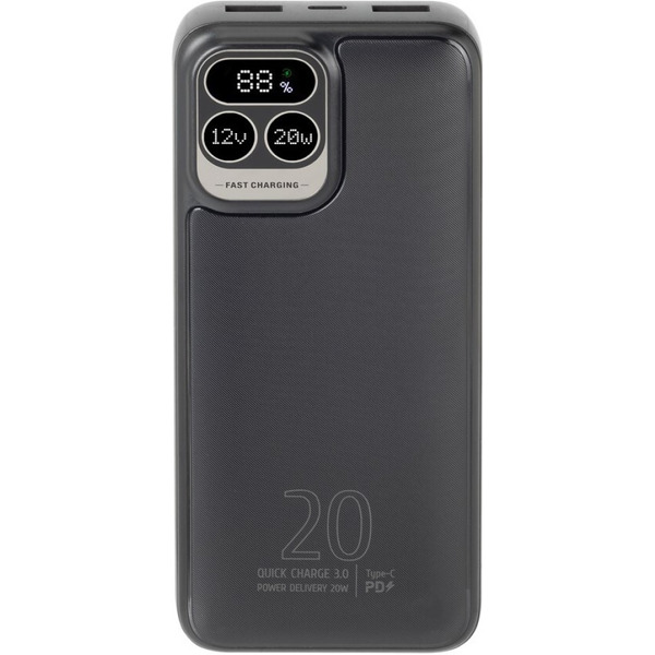 Внешний аккумулятор с дисплеем RIVACASE VA2521 20000mAh (черный)