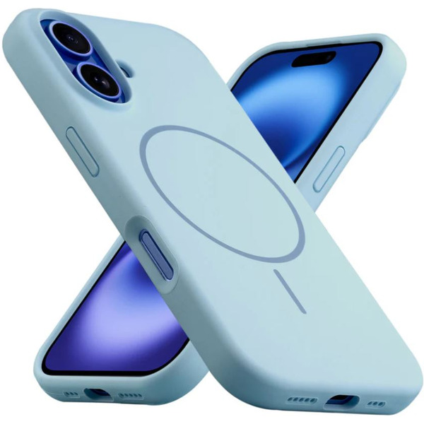 Бампер Bingo Silicone Magnetic для APPLE iPhone 16 Голубой