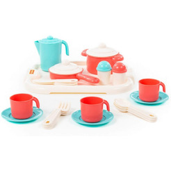 Набор игрушечной посуды Полесье Настенька с подносом на 3 персоны 3957