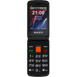 Мобильный телефон Maxvi E 10 (черный/оранжевый)