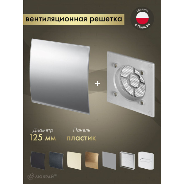 Решетка с панелью Awenta RWO125sz-PEI125