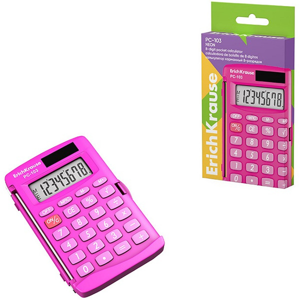 Калькулятор Erich Krause PC-103 Neon 62017 (розовый)