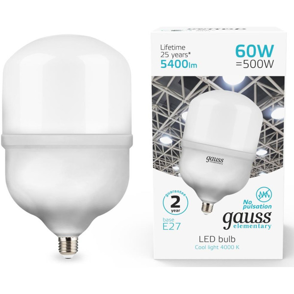 Светодиодная лампочка Gauss Elementary T160 60W 5400lm 4000K 63235