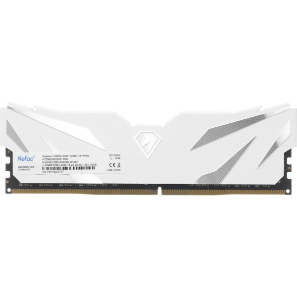 Оперативная память Netac Shadow II White 16ГБ DDR4 3200МГц NTSWD4P32SP-16W