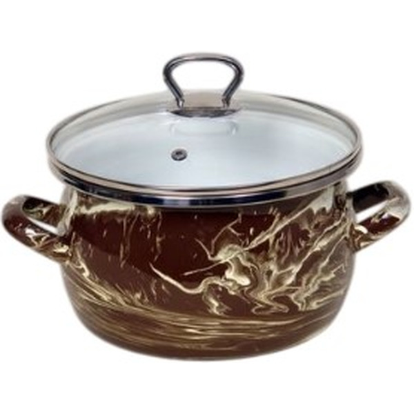 Кастрюля Сантэкс 1-2450111 (коричневый шейк, белый)