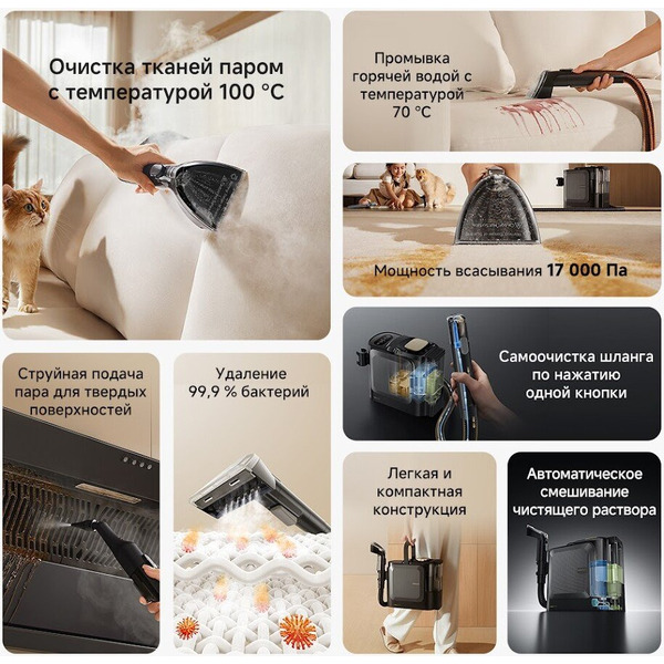 Пылесос Dreame Portable Carpet Spot Cleaner N20 Steam HNR27A
