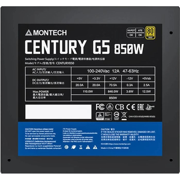 Блок питания Montech CENTURY GOLD G5 850
