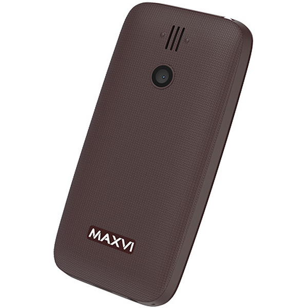 Кнопочный телефон Maxvi B110 + ЗУ WC-112 (коричневый)