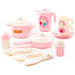 Набор игрушечной посуды Полесье Настенька 79923 (на 2 персоны, в сеточке)