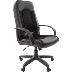 Кресло Brabix Strike EX-525 (кожзам/ткань TW, черный) 531381